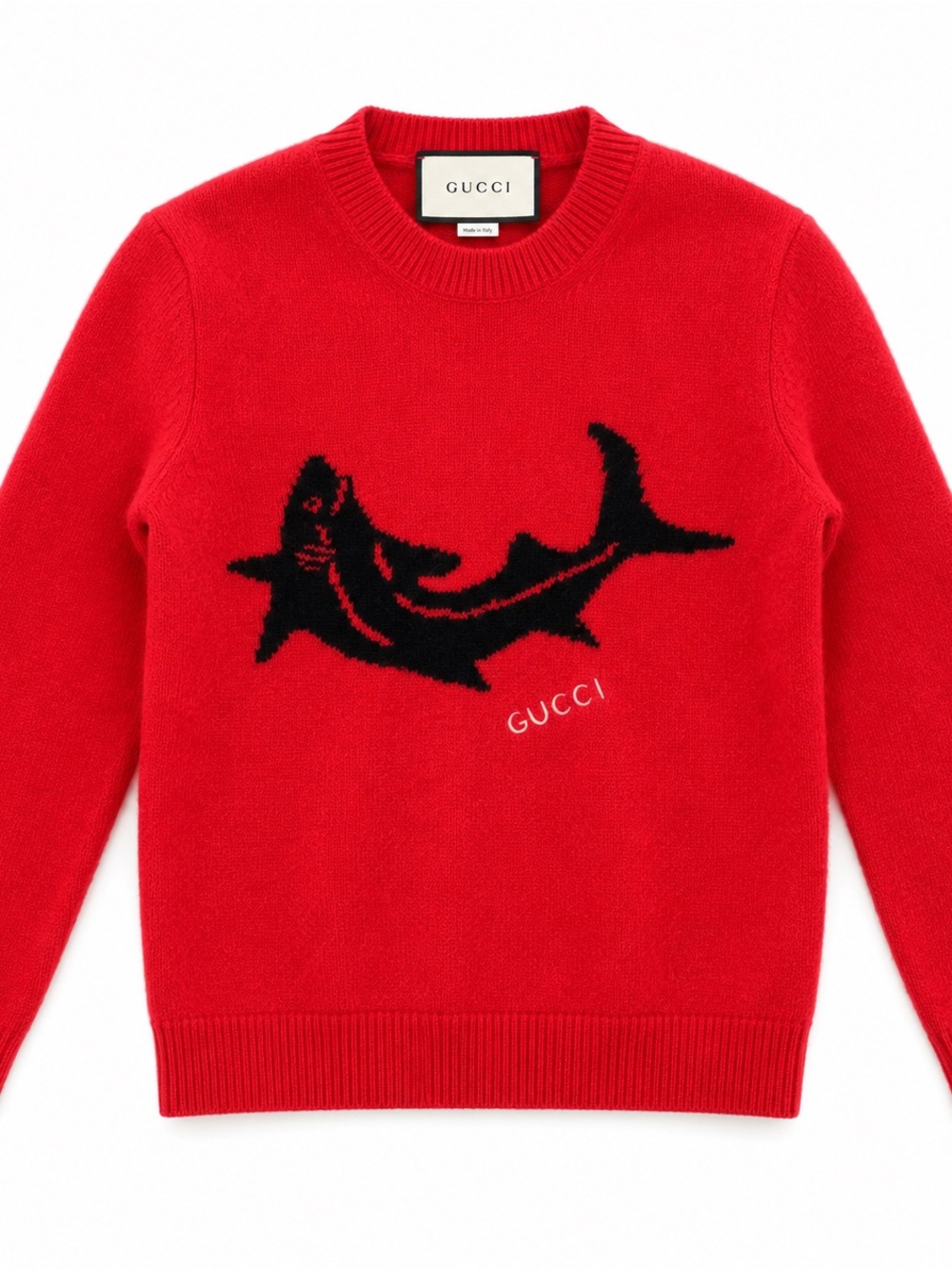 Authentic Gucci Red Shark Knit Sweater – Shrunken to XS / Kids Size
